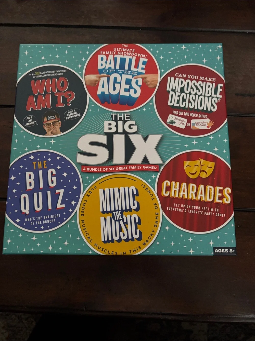 The Big Six Family Game Bundle - Teal Party Game Set